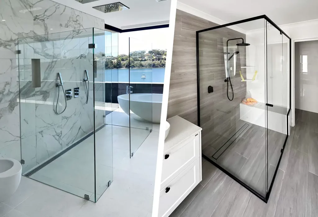Frameless vs semi frameless shower Screen