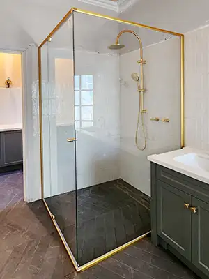 Shower Screen Designs - Frame colour - brass